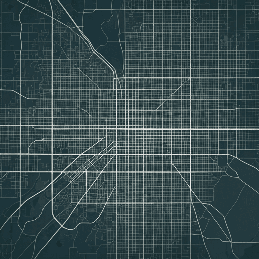 Minimalist architectural map of Austin Texas